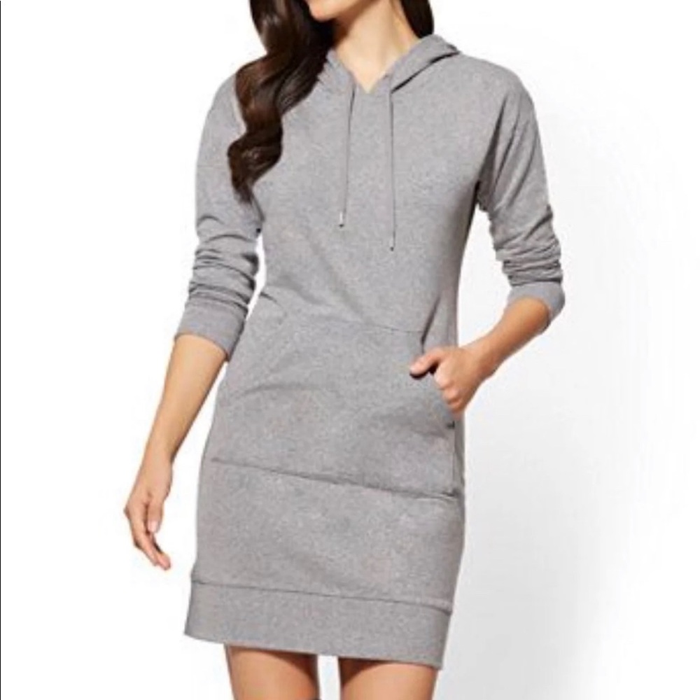 NICE GRAY L/S HOODIE SWEATSHIRT DRESS!